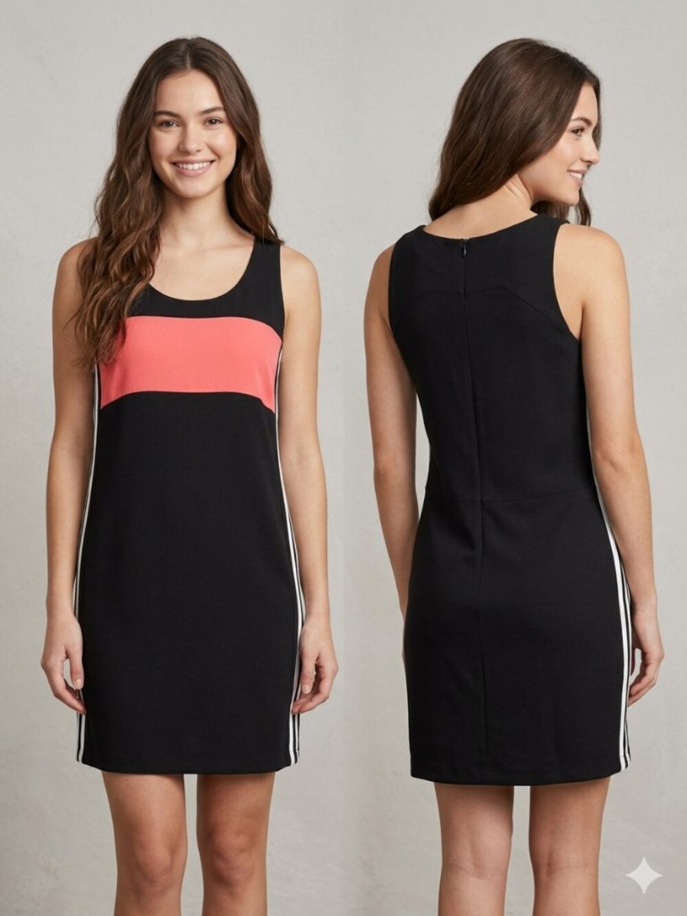 Rebecca Minkoff Women's Colorblock Shift Dress Black Pink White Stripe Size 4